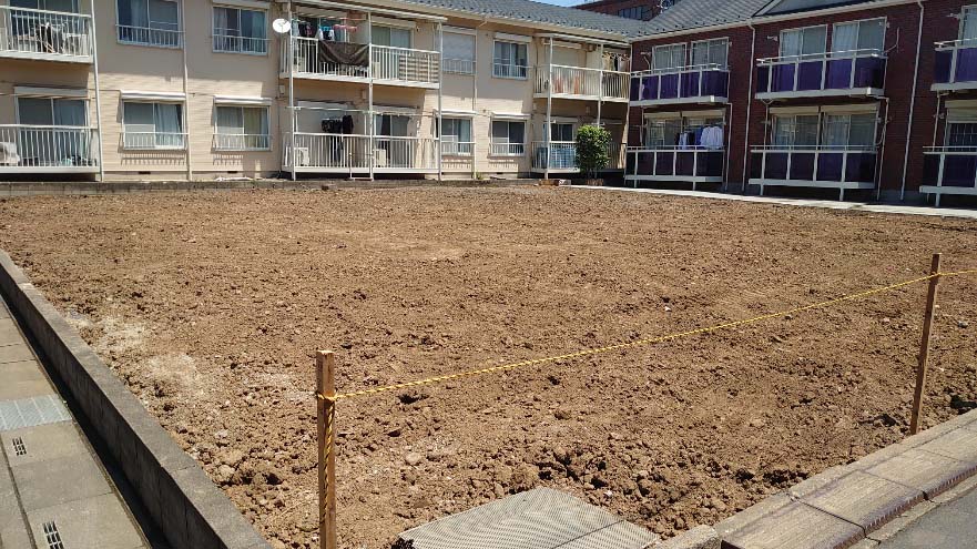 埼玉県さいたま市中浦和で木造2階建アパートおよび駐車場解体工事が完了した状態（施工後）