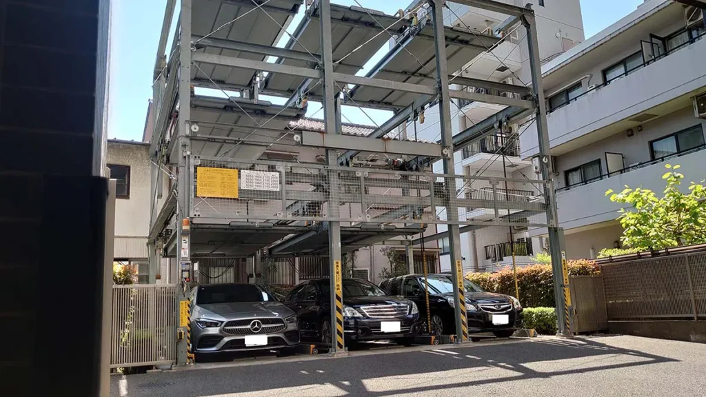 東京都世田谷区の鉄骨造機械式立体駐車場解体工事｜施工前（全体）